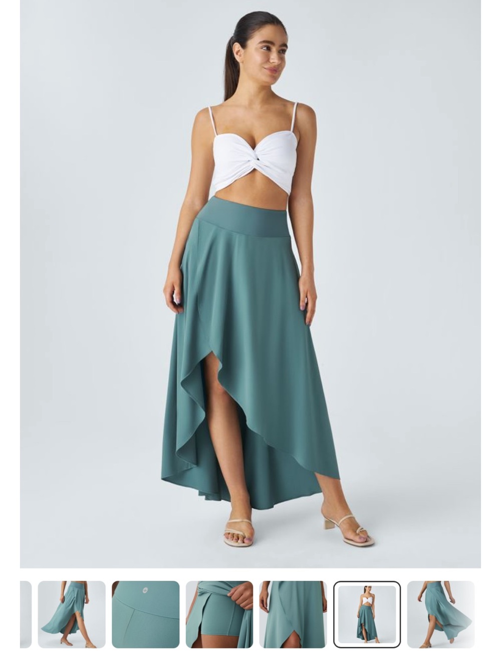 Halara Breezeful™ High Waisted High Low Ruffle 2-in-1 Flowy Quick Dry Skirt